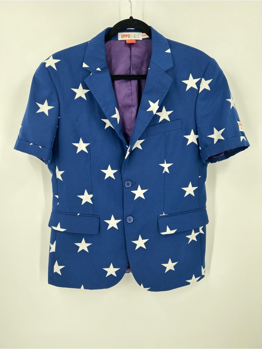 OppoSuits Patriotic Blue & White Star Short Sleeve Blazer 38